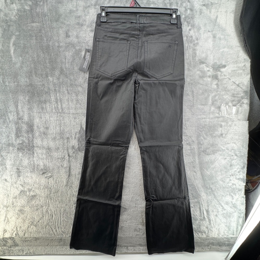 NWT Canyon Retreat Black Coated Flare Jeans High Rise Stepped Hem Womens Size 4 - Picture 10 of 12
